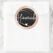 Sticker Rond Glam Luxe Parties scintillant Étincelle Peach Coeu (Sac)