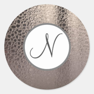 Sticker Rond Glam Moderne Abstrait Argent Rose Blush Or Rose