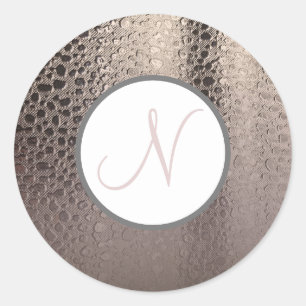 Sticker Rond Glam Moderne Abstrait Argent Rose Blush Or Rose