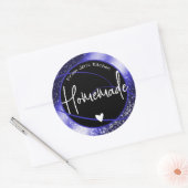 Sticker Rond Glam Parties scintillant de luxe étincelle Bleu co (Enveloppe)