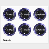 Sticker Rond Glam Parties scintillant de luxe étincelle Bleu co (Feuille)