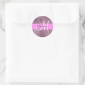 Sticker Rond Glam Pink & Violet Parties scintillant étincelles  (Sac)