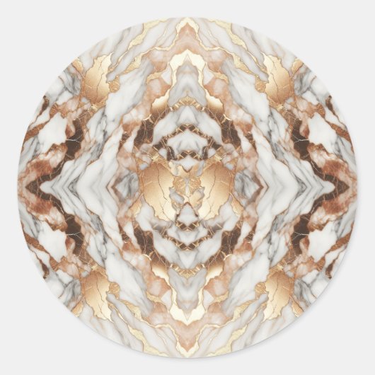 Sticker Rond Glam Rose Gold Luxueux Marbre tendance (Devant)
