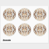 Sticker Rond Glam Rose Gold Luxueux Marbre tendance (Feuille)
