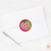 Sticker Rond Glam Rose & Gold Sweet 16 Anniversaire (Enveloppe)