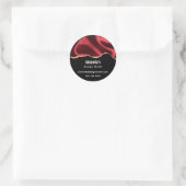 Sticker Rond Glam rouge foncé Wavy Satin Abstrait - Affaires (Sac)