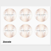 Sticker Rond Glam Script Rose Gold Confetti Pluie (Feuille)