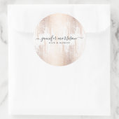 Sticker Rond Glam Script Rose Gold Confetti Pluie (Sac)
