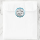 Sticker Rond Glam Silver Aqua Black Eyelashes Merci (Sac)