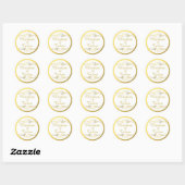 Sticker Rond Glam Tourbillonnant or fleurir Mariage Outline Foi (Feuille)
