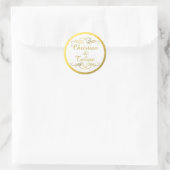 Sticker Rond Glam Tourbillonnant or fleurir Mariage Outline Foi (Sac)