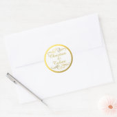 Sticker Rond Glam Tourbillonnant or fleurir Mariage Outline Foi (Enveloppe)