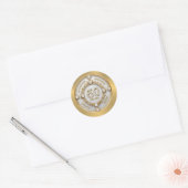 Sticker Rond Glam White Diamonds 50e anniversaire de Mariage (Enveloppe)