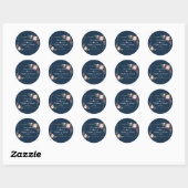 Sticker Rond GlamGold Burgundy Blush Floral Navy Blue Mariage (Feuille)