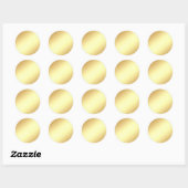 Sticker Rond Glamor Faux Gold Blank Modèle Élégant Chic (Feuille)