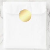 Sticker Rond Glamor Faux Gold Blank Modèle Élégant Chic (Sac)