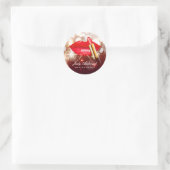 Sticker Rond Glamor Red Lips Gold Parties scintillant Sparkle m (Sac)
