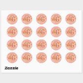 Sticker Rond Glamorous Chic Glitter Rose Gold 40th Birthday  (Feuille)