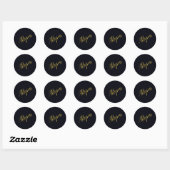 Sticker Rond Glamour doré personnalisé (Feuille)