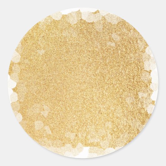Sticker Rond Glamour Élégant Faux Paillettes Or Modèle Vierge (Devant)