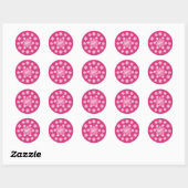 Sticker Rond Glamour Fleur Rose- (Feuille)