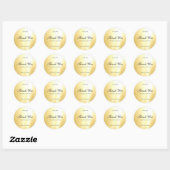Sticker Rond Glamour Gold Modèle Écriture Manuscrite Merci (Feuille)