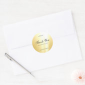 Sticker Rond Glamour Gold Modèle Merci Manuscrit (Enveloppe)