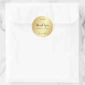 Sticker Rond Glamour Gold Template Merci Texte Manuscrit Main (Sac)