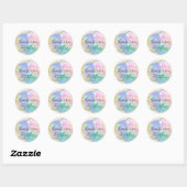 Sticker Rond Glamour Opal en pierre avec or sur Parties scintil (Feuille)