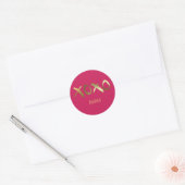 Sticker Rond Glamour or rose XOXO Valentine Sweethee (Enveloppe)