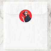 Sticker Rond Glamour rouge gras (Sac)