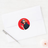 Sticker Rond Glamour rouge gras (Enveloppe)