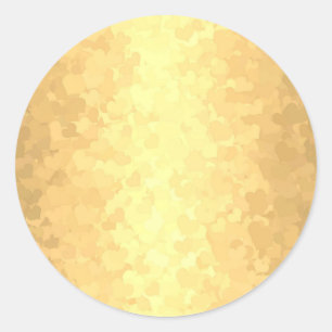 Sticker Rond Glamour tendance Gold Hearts Blank Modèle Élégant