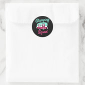 Sticker Rond Glamping Squad Cute Popup Camper Glamping (Sac)