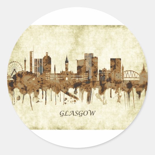 Sticker Rond Glasgow Écosse (Devant)