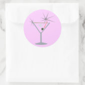 Sticker Rond Glass Martini (Sac)