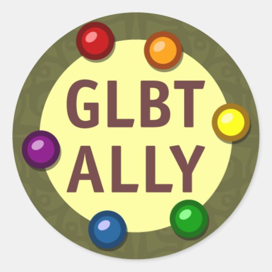 Sticker rond GLBT Ally Baubles (Devant)