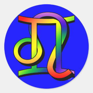 Sticker Rond GLBT Gemini & Leo