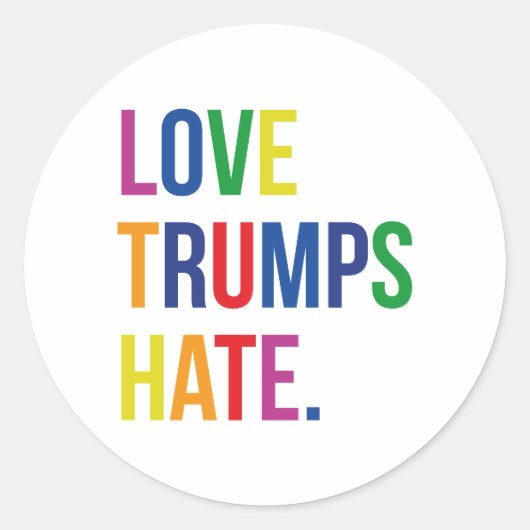 Sticker Rond GLBT Love Trump Hate (Devant)