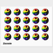 Sticker Rond GLBT Yin Yang (Feuille)