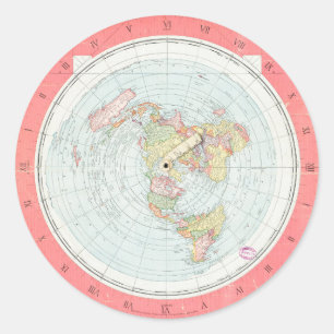 Sticker Rond Gleason's 'NEW STANDARD MAP OF THE WORLD'