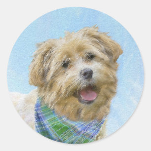 Sticker Rond Glen of Imaal Terrier Peinture - Art original Chie