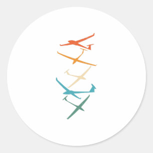 Sticker Rond Glider  Les thermaux des pilotes de planeurs font 