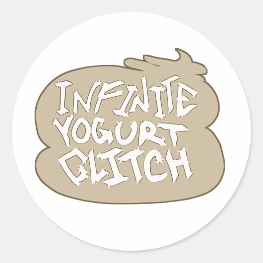 Sticker Rond Glitch de yaourt infini (vanille) (Devant)