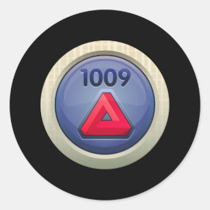 Sticker Rond Glitch : finition fine raffineur classe rouge