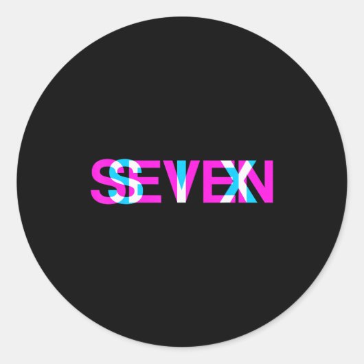 Sticker Rond Glitch Optical Illusion Six Seven 6 7 Meme Gen Alp (Devant)