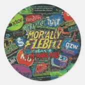 Sticker Rond GLITCHED REALITY PATCH - Multiverse Malfunction (Devant)