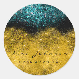 Sticker Rond Gliter Gold Black White Maquillage Artiste Océan T