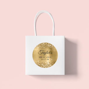 Sticker Rond Glitt Gold Foil Mis XV Anos Anniversaire