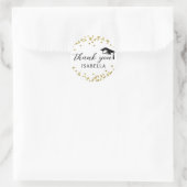 Sticker Rond Glitter Dust Confetti Graduation Thank You (Sac)